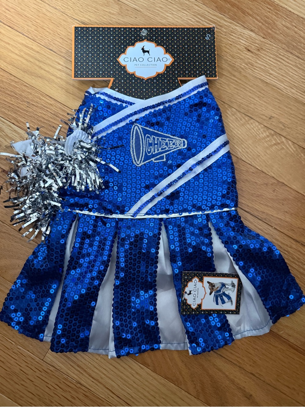 Ciao Ciao Blue Sequin Cheer Dress Halloween costume for Dogs - size Small - NWT